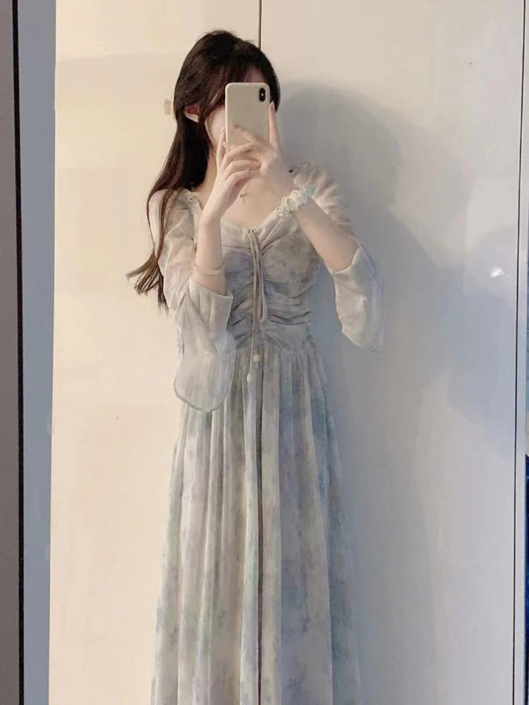 Summer Sporty Chic French White Dress Women's Long Bubble Sleeve Comfortable Design Niche Primrose Style for Best Fit