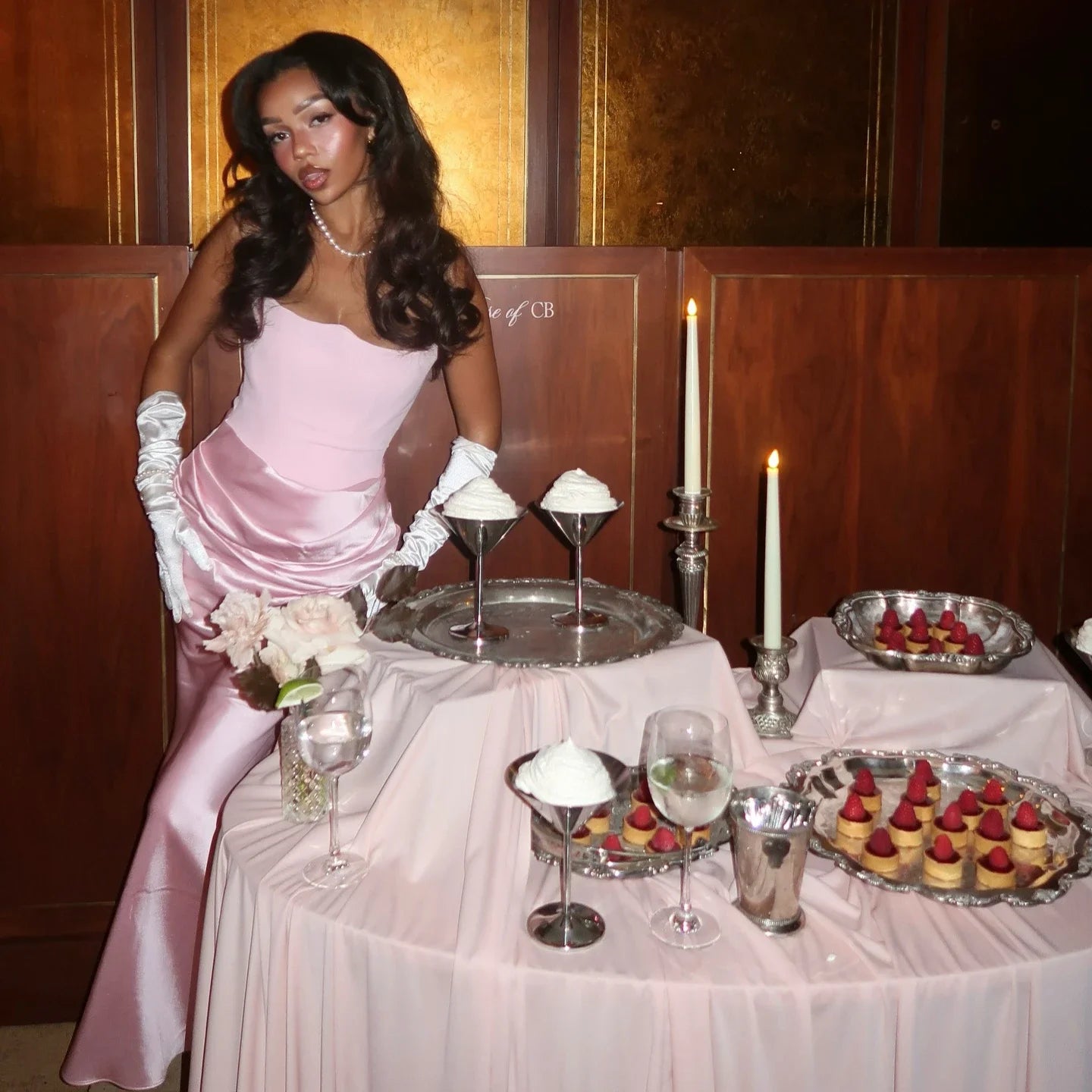 Women's Evening Dress Strapless Pink Prom Party Dresses