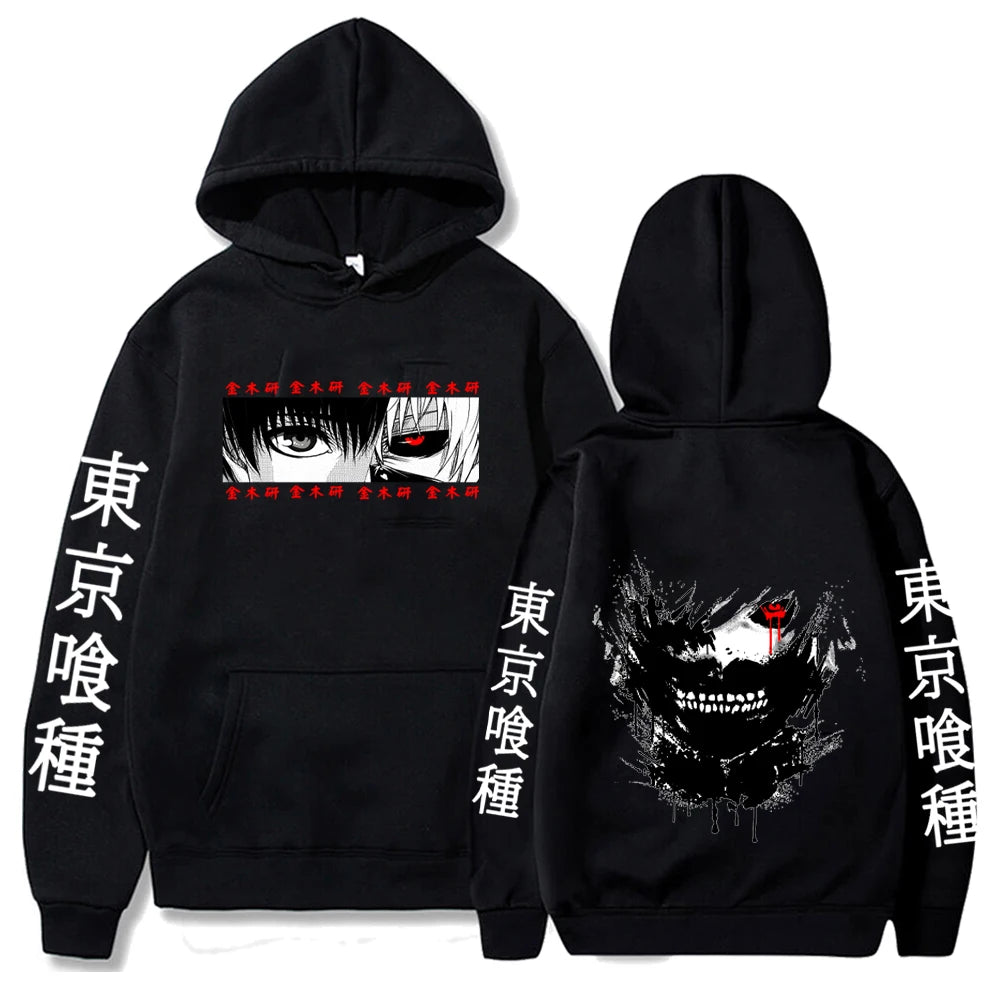Anime Hoodie Mens Fashion Warm Sweatshirt Graphical Printed Hip Hop Hoodies