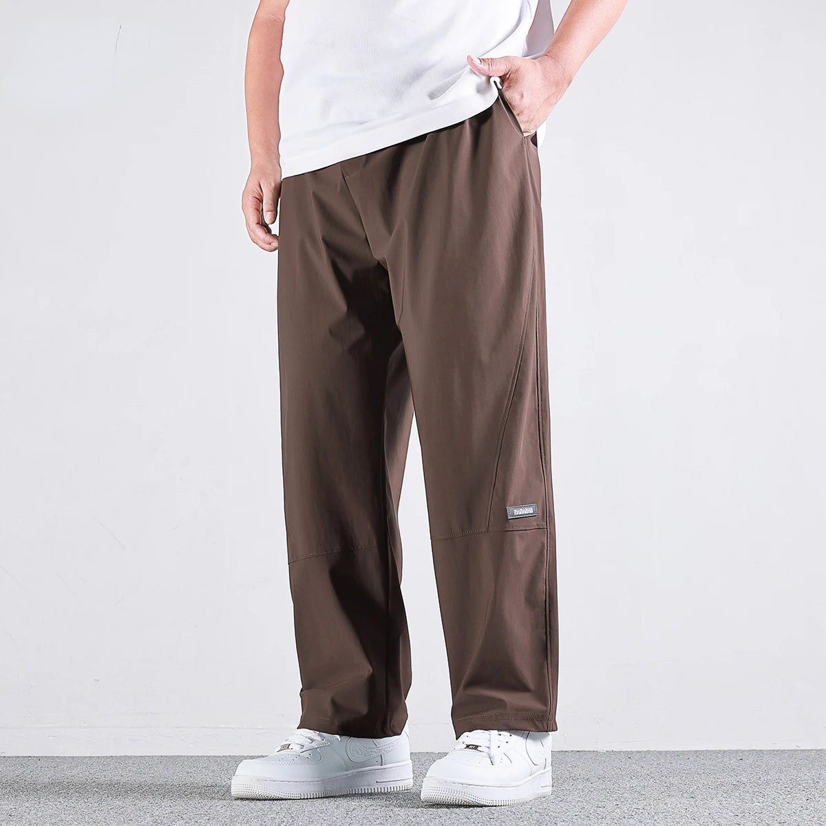 Men High Elastic Sweatpants Gym Joggers Large Size Trousers Pants