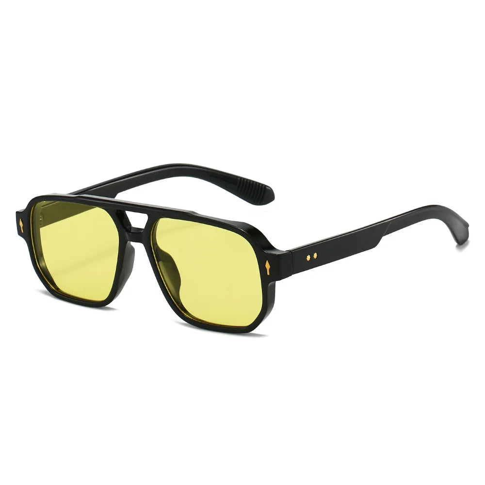 Fashion Square Sunglasses Women Men Driving Rivets Arrow Decoration Casual Travel Suitable for All Sun Glasses Uv400