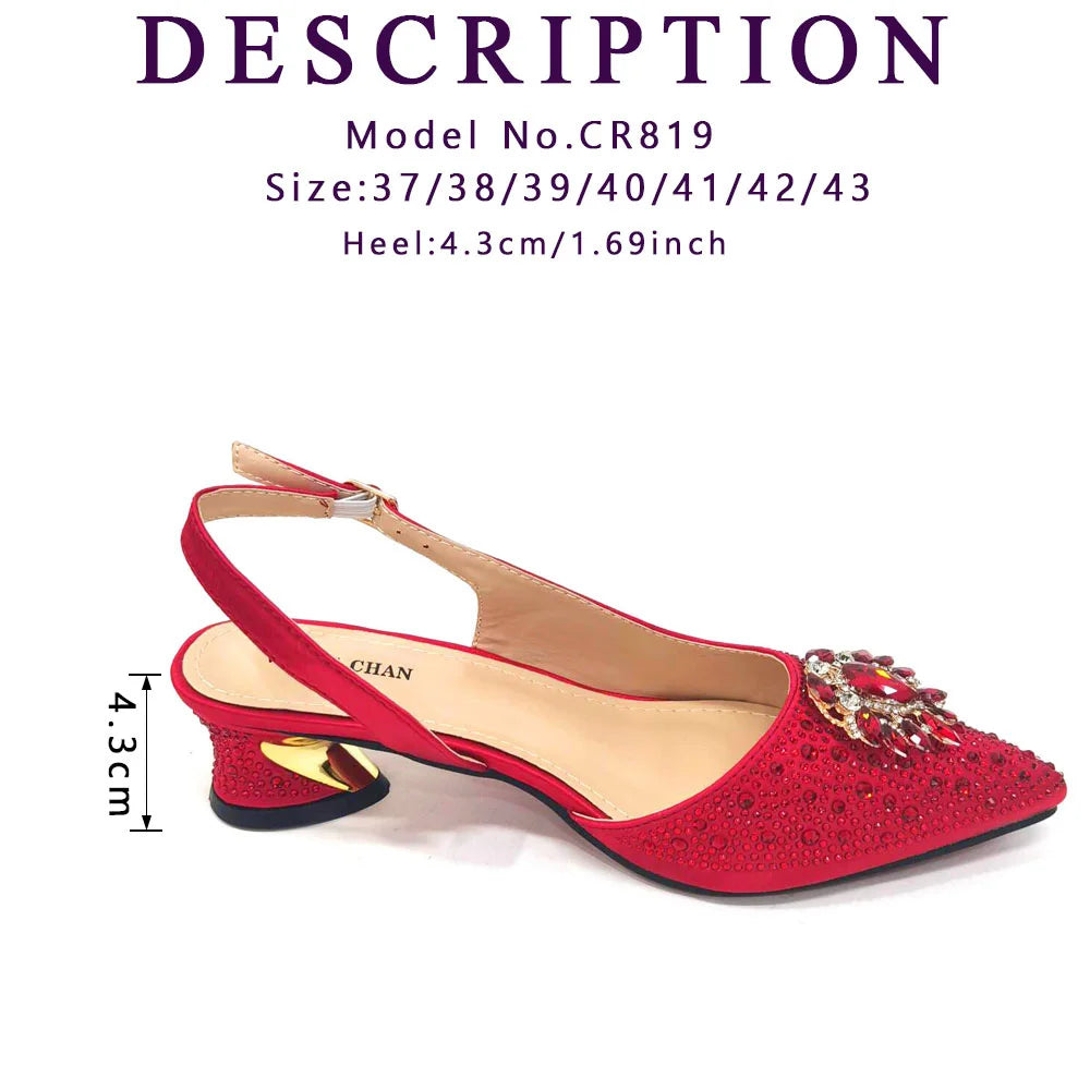 Venus Chan Fashionable Red Color Pointed Top Ladies Shoes