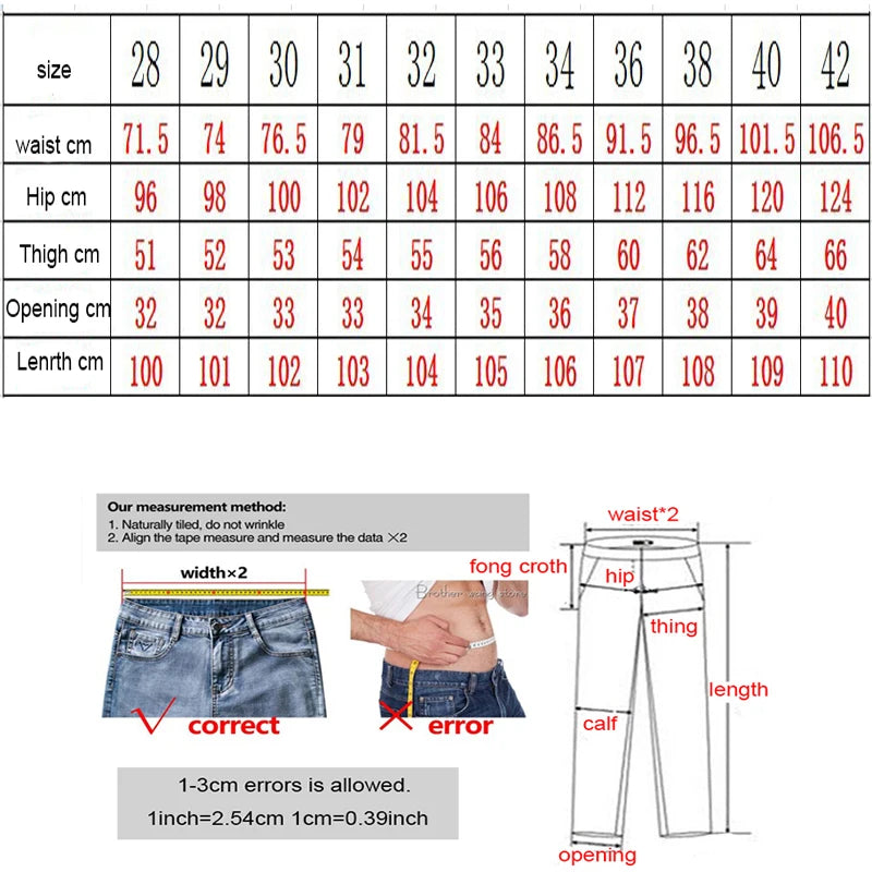 Denim Hole Jeans Personality Old Style Straight Design High Quality Men's pants