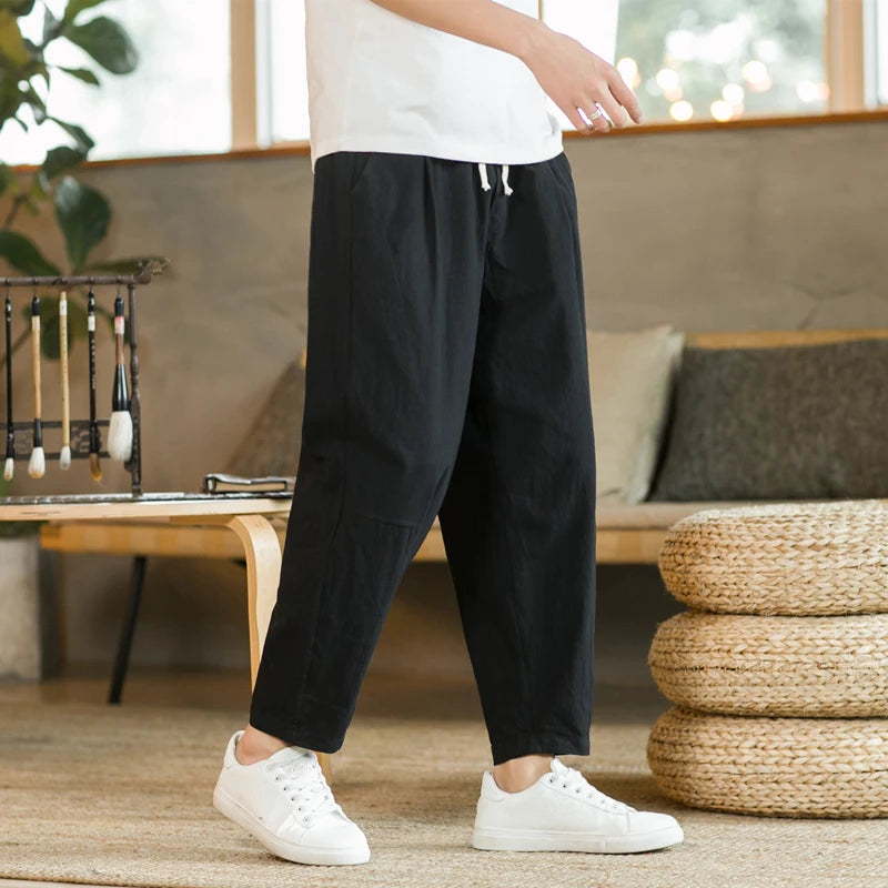 Men's Trousers Cotton Linen Fashion Casual Pants
