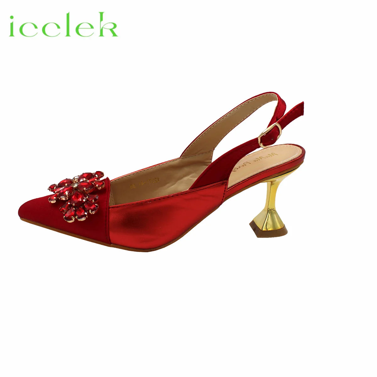 Comfortable Heels and Bag Set in Red Color for Party