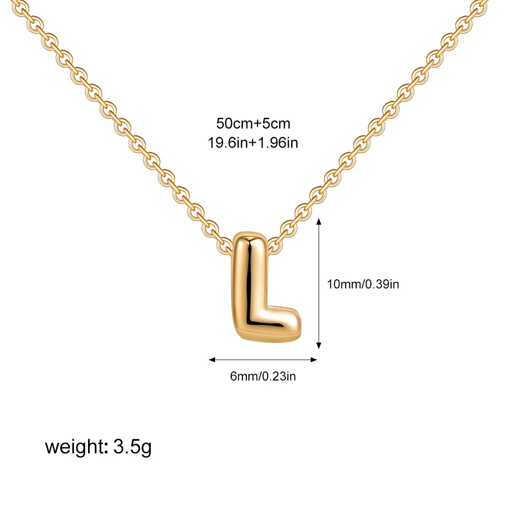 Bubble Initial A-Z Alphabet Mini Necklace for Women