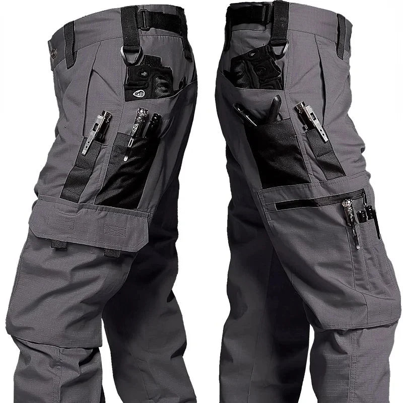 Man Multi-pocket Straight Cargo Trousers