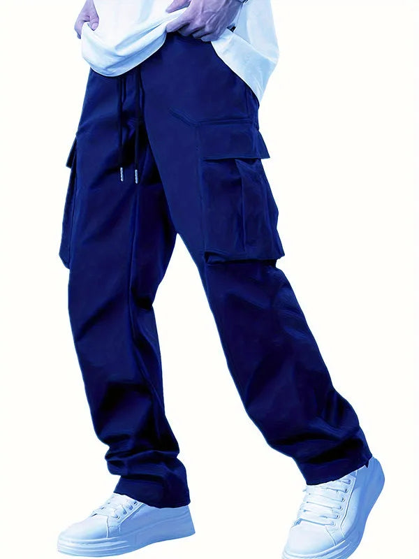 Men's casual loose straight tube Cargo Pants