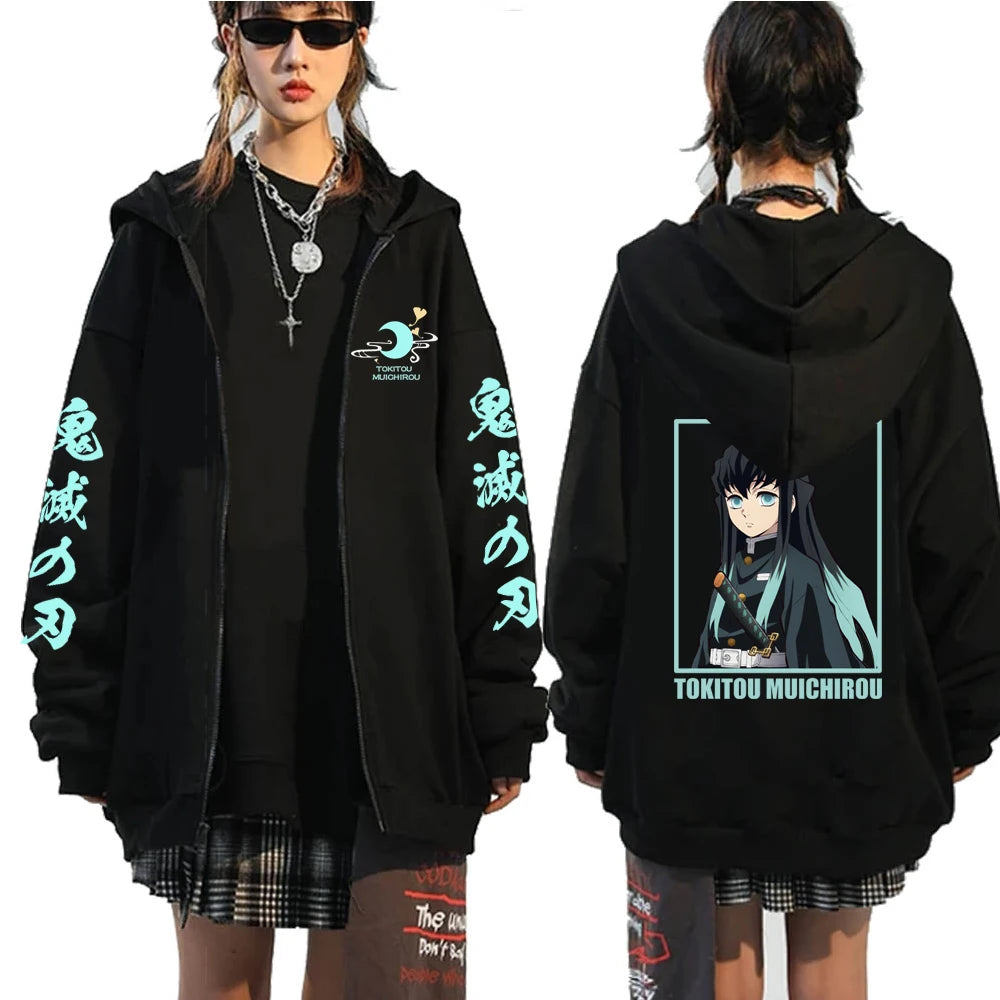 Casual Muichiro Tokito Hoodie Fashion Pullover zipper jacket coats