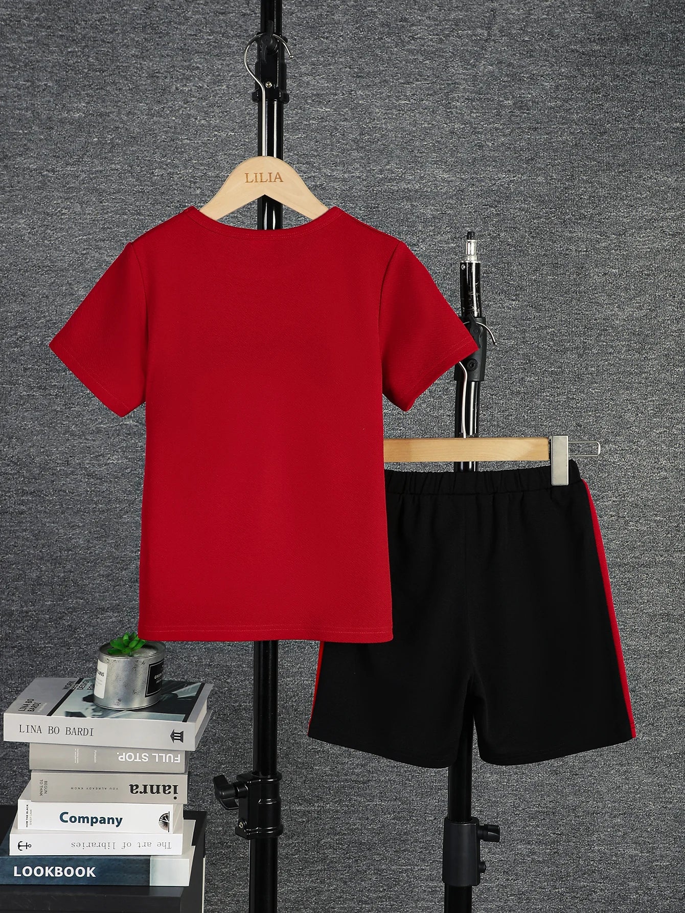 Boys Casual Colorblock Short Sleeve T-shirt+Shorts