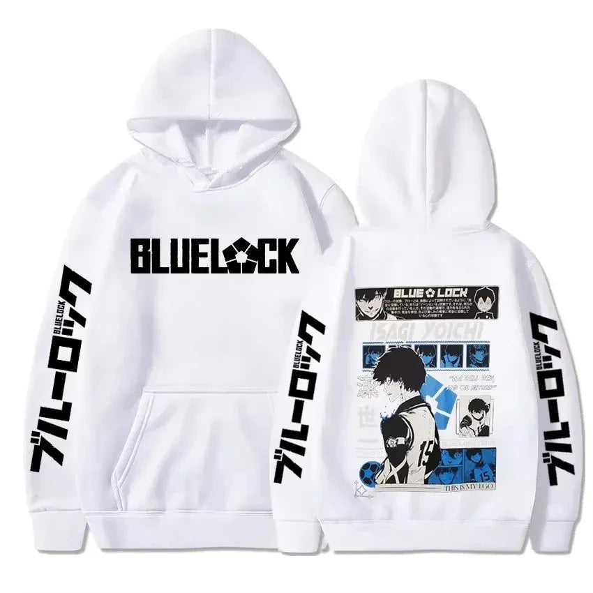 Anime Blue Lock Isagi Yoichi Printed Hooded Men Women Fleece-lined Warm Pullover Hot Manga Printed Hoodies Streetwear Tracksuits