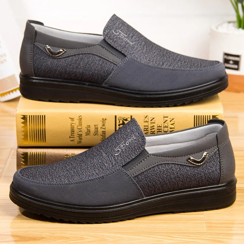 Men’s Canvas Classic Loafers – Lightweight Slip-On Casual Shoes (Black, Navy, Khaki)