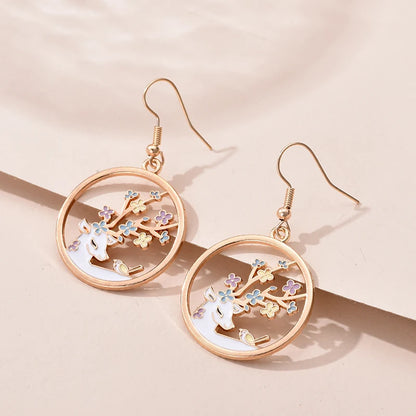Fashion Cute Enameled Animal Dangle Drop Earrings