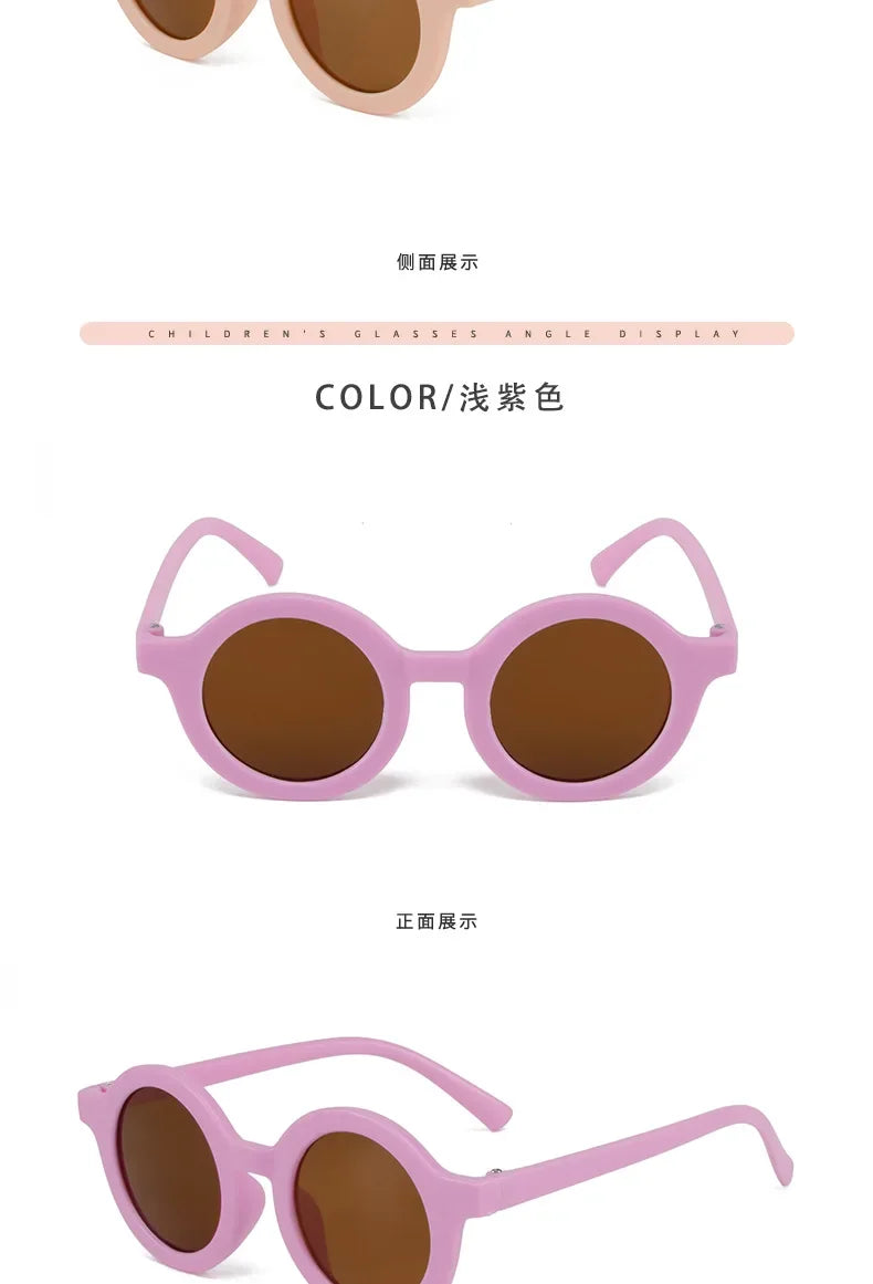 Children's sunglasses, inset style  round frame, 1-7 year old baby sunglasses, sun shading, sun protection