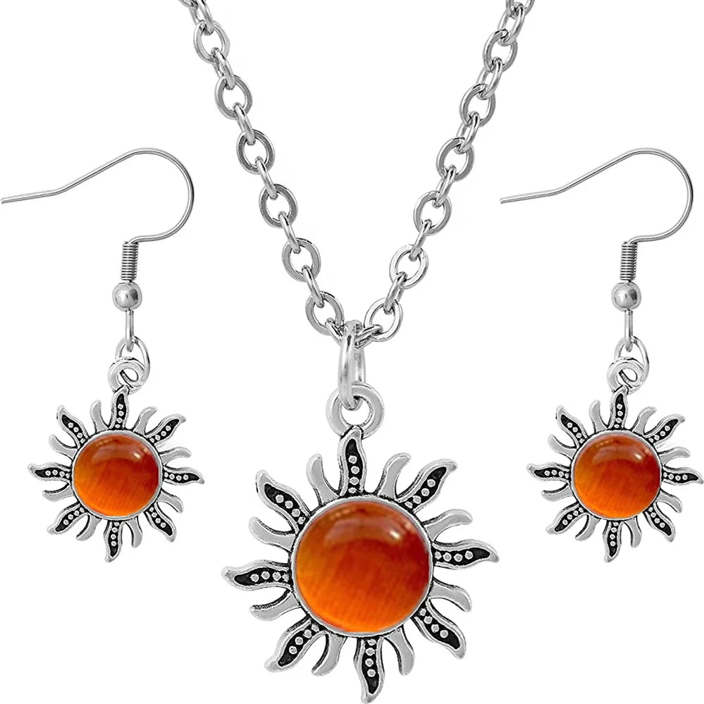 Vintage Sun Earrings Women Fashion