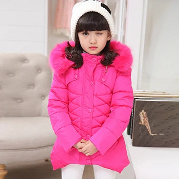 Girls Coat Fashion Long Hooded Outerwear