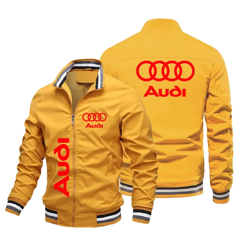 2025 New Trendy Men's Jacket Audi Car Logo Motorcycle Jacket Custom Car Logo Racing Clothe Men Audi Clothing Biker Racing Jacket