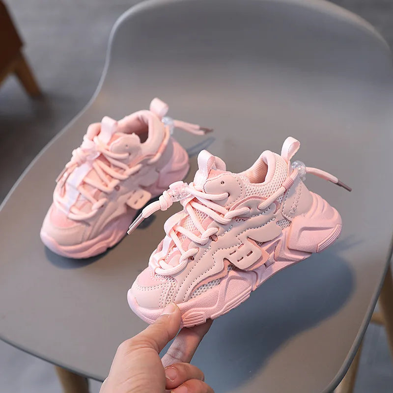 2025 Spring Children's Double Net Sports Shoes Boys Girls Slip-on Casual Shoes Soft Sole Breathable Single Shoe Trend Fashion