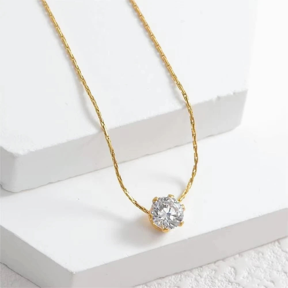 Mariasz Minimalist Gold Color Stainless Steel Heart Chain Necklace for Women