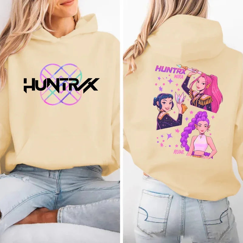 New Anime Kpop Demon Hunters Mira Rumi Zoey Hoodies Women Men Long Sleeve Sweatshirt Casual Loose Hoodies Fashion Pullovers Tops