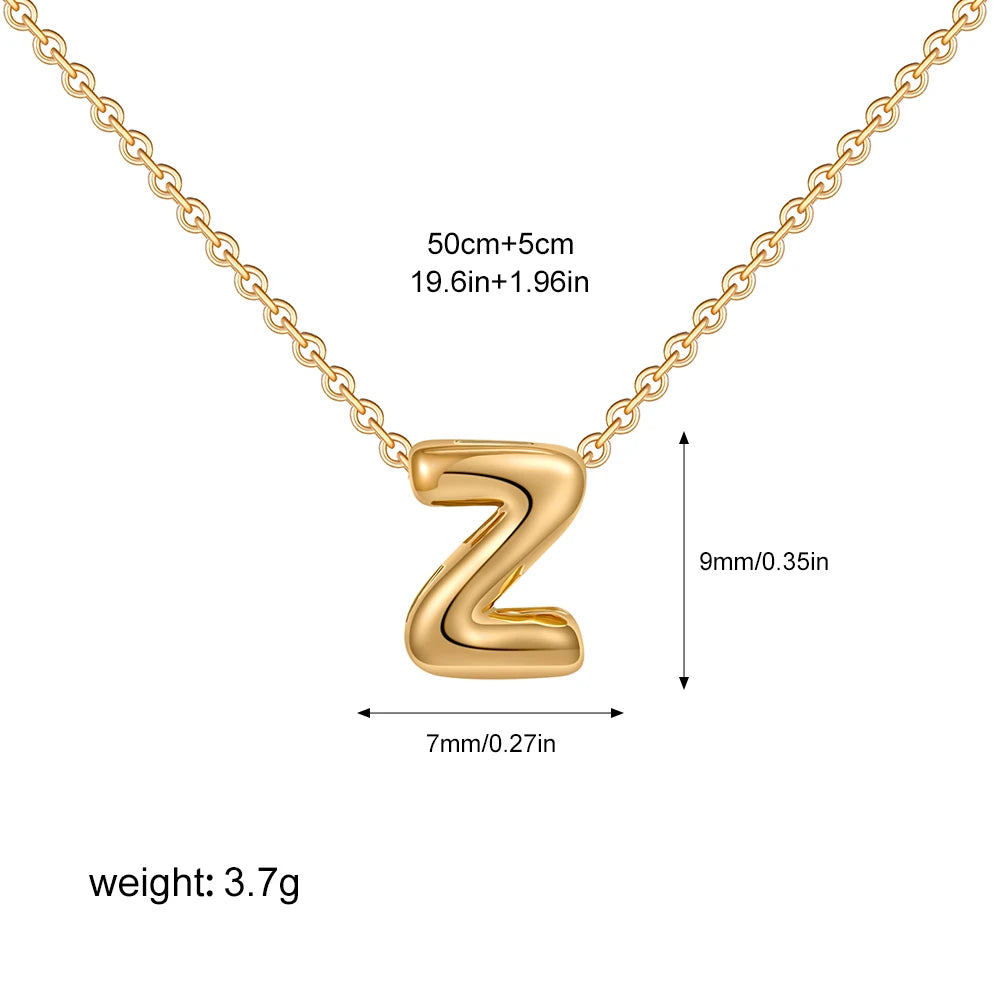 Bubble Initial A-Z Alphabet Mini Necklace for Women