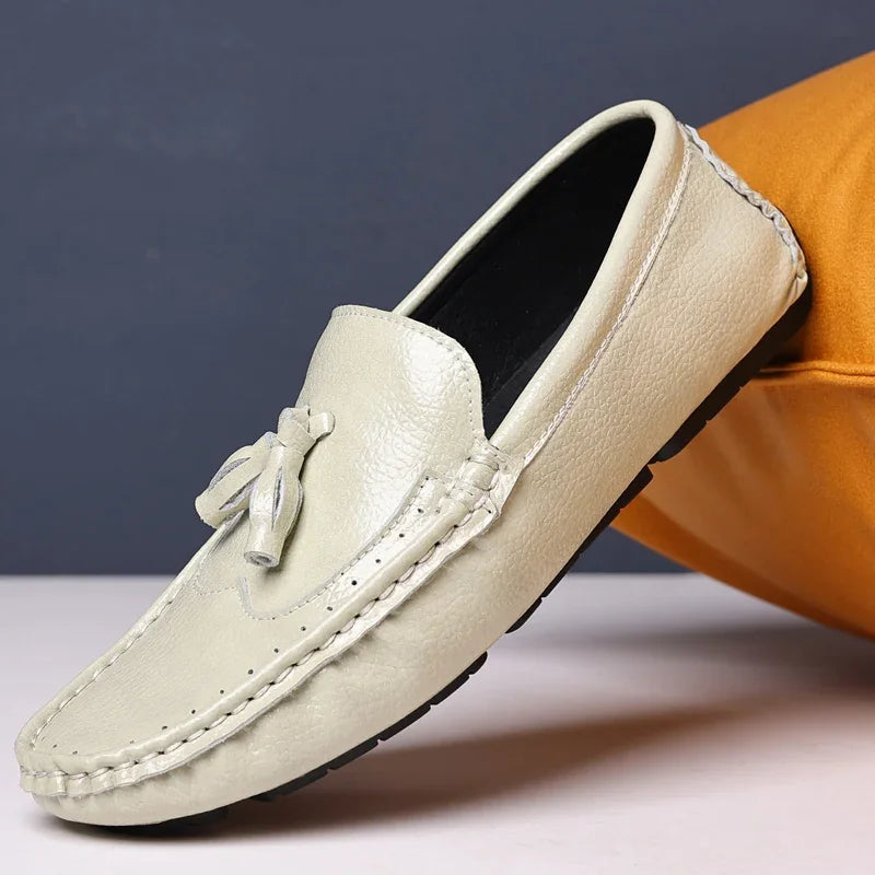 2024 Leather Men Footwear Slip on Man Shoes High Quality Wedding Party Mens Casual Shoes Breath Driving Lazy Loafers Moccasins