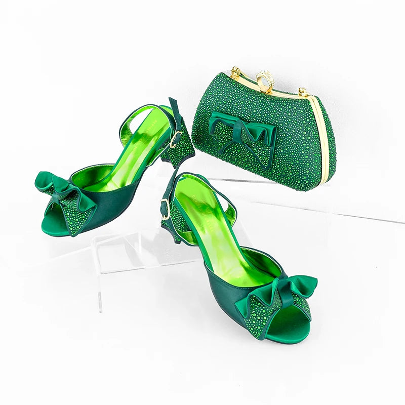 Italian Design Evening Shoes And Bags Pair