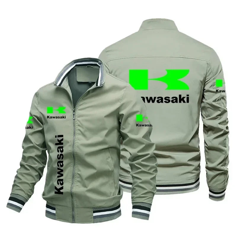 Kawasaki Herrenjacke, Fahrrad-Rennfahrerjacke, Outdoor-Sport-Motorradjacke, locker, lässig, Oversize, Herren-Kawasaki-Bekleidung