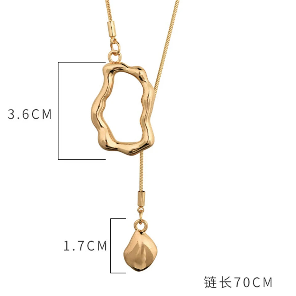 Stainless Steel Irregular Y-shaped Long Necklace for Women