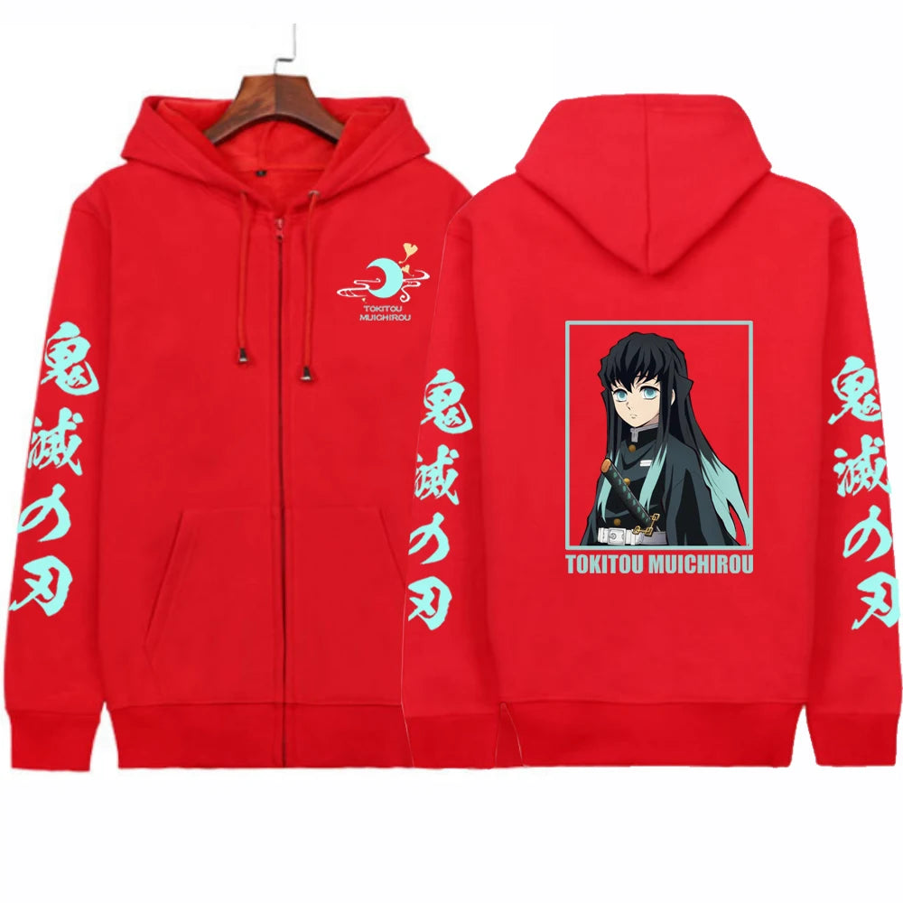 Casual Muichiro Tokito Hoodie Fashion Pullover zipper jacket coats