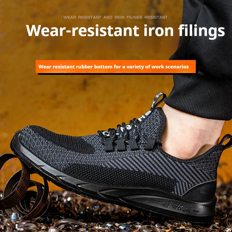 Men Steel Toe Work Shoes Lightweight Breathable Work Sneakers