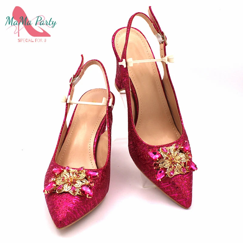 Fuchsia Color Italian Classics Design African Women Shoes