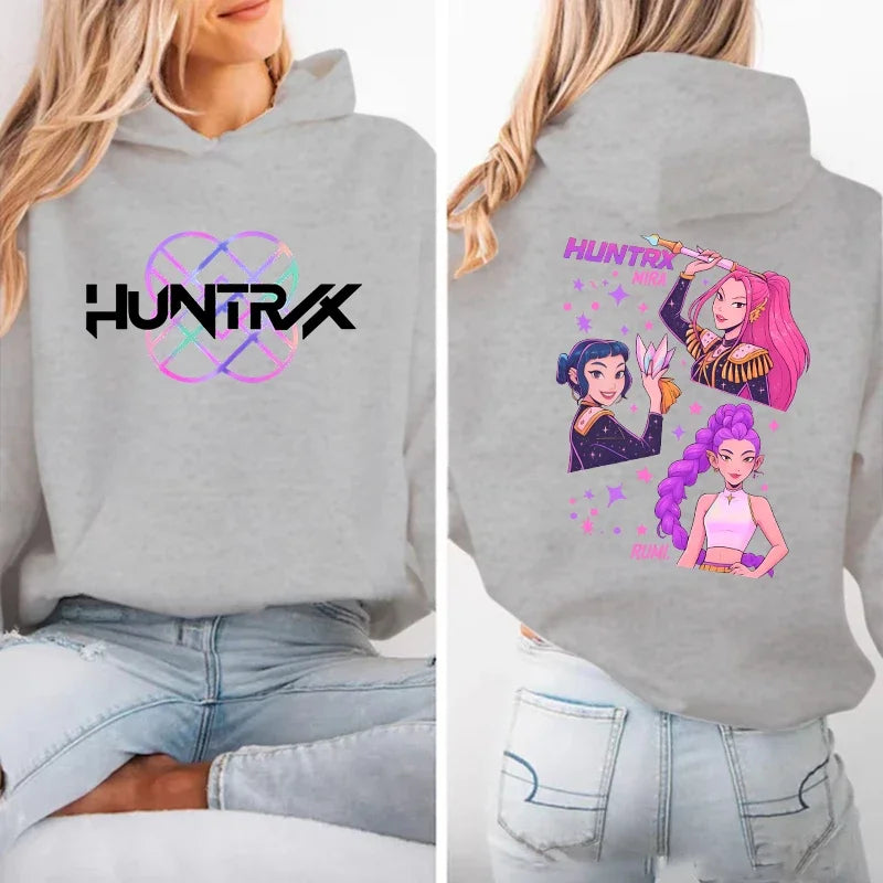 New Anime Kpop Demon Hunters Mira Rumi Zoey Hoodies Women Men Long Sleeve Sweatshirt Casual Loose Hoodies Fashion Pullovers Tops