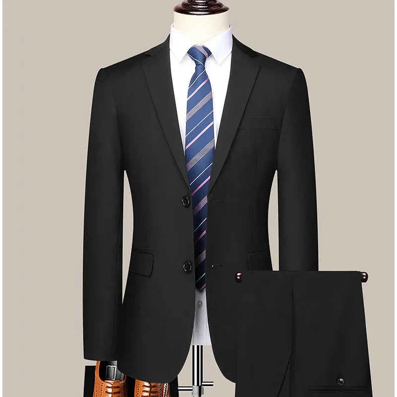 Men's Slim-fit Two-button Business Suit