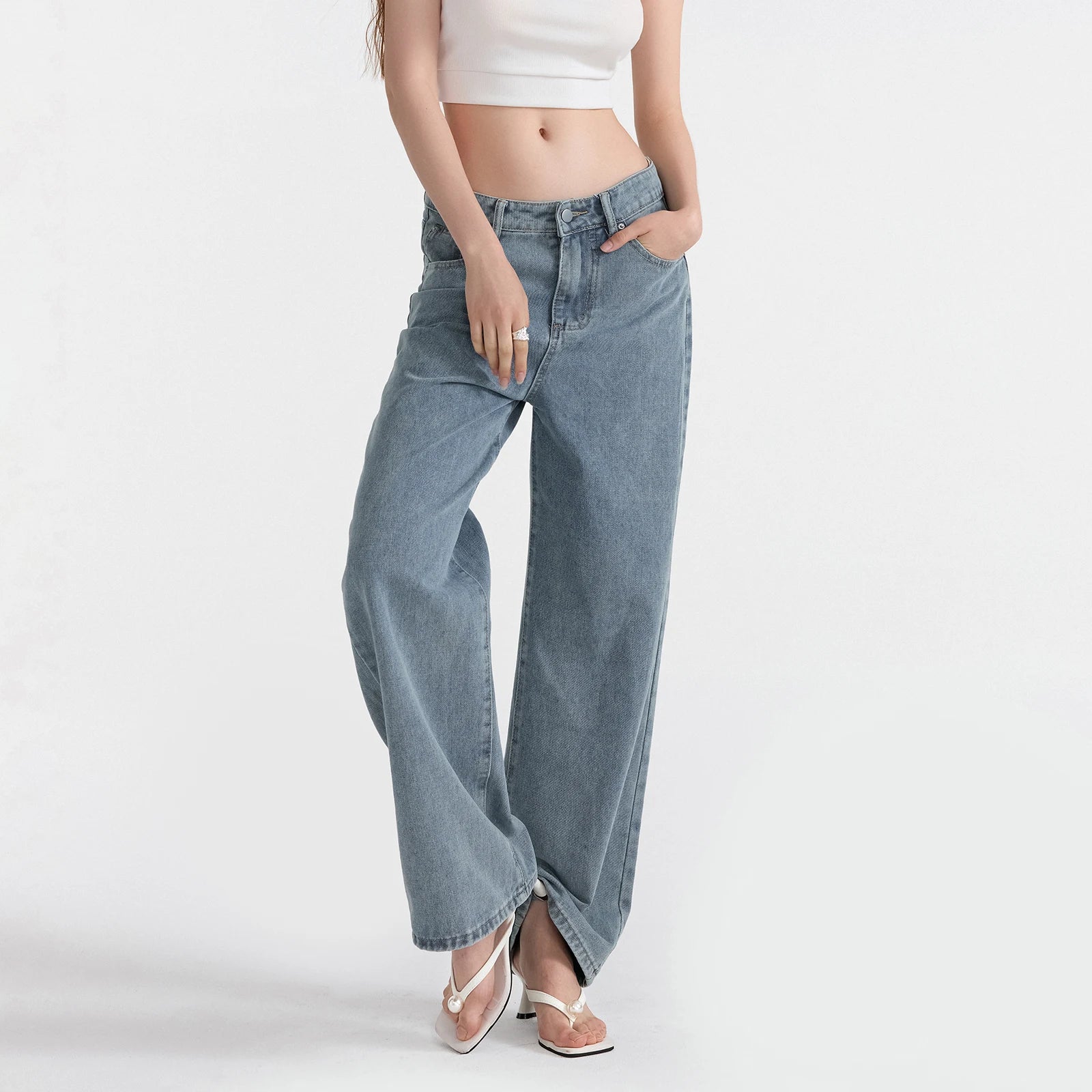 Women Solid Color Loose Long Pants