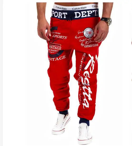 Men Streetwear Sweatpants Y2K Graffti Hip Hop Drawstring Waist
