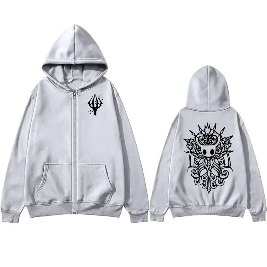 Game Hollow Knight Pullover Zipper Hoodie Men's Women Casual Fashion Oversized Zip Up Sweatshirt Cosplay Clothing Jacket Hoodies