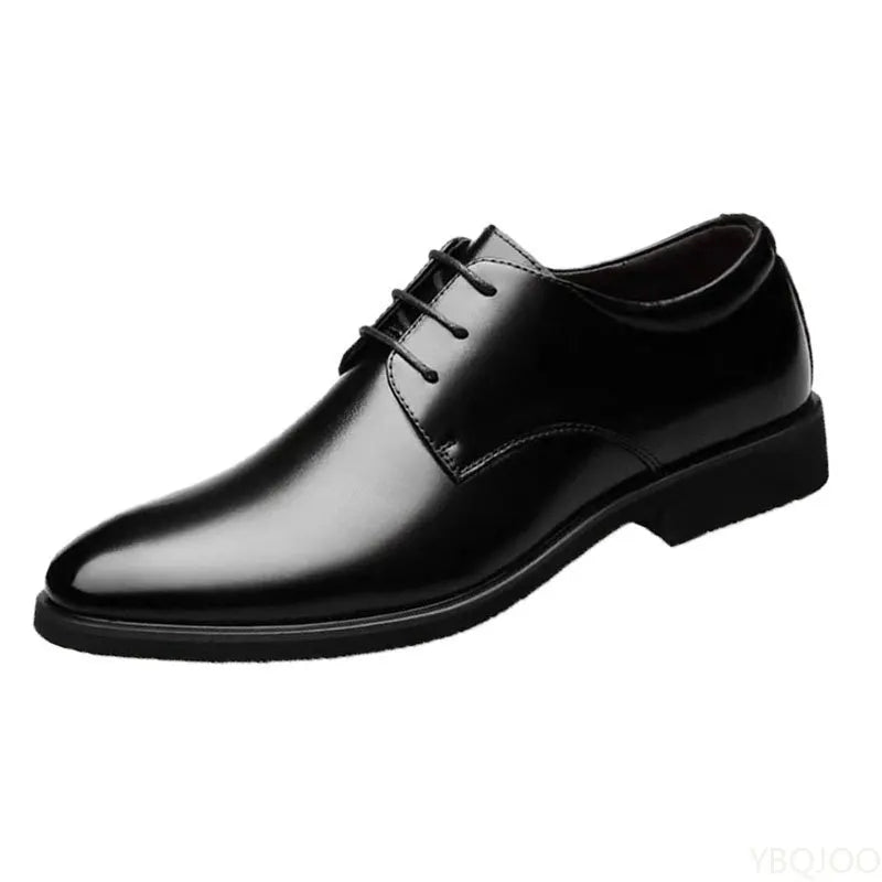 2025 Male Business Formal Wear Casual Shoe Men's Breathable Leather Shoes Black Soft Leather Soft Bottom Spring Best Man Homme