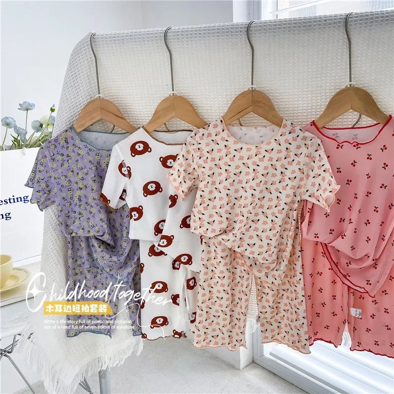 Cute Girls Loungewear Short-sleeved Sets