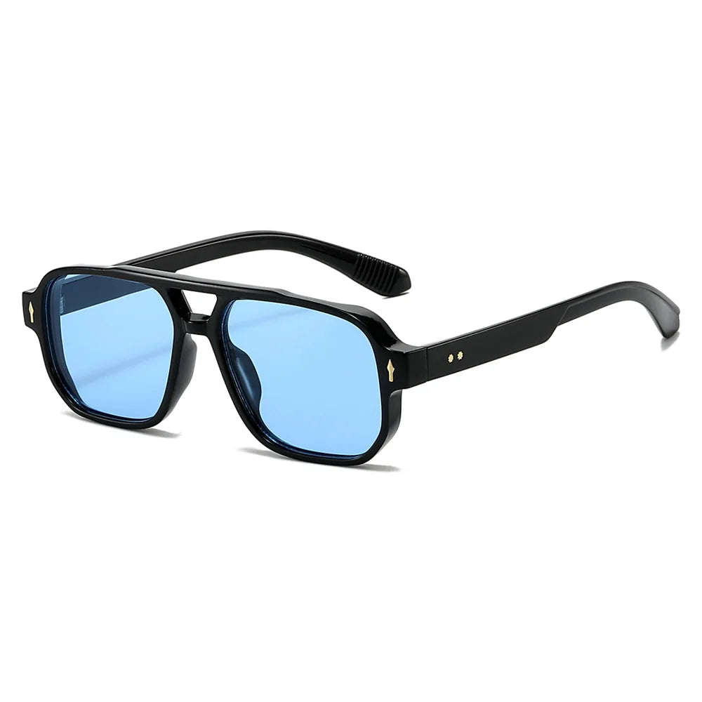 Fashion Square Sunglasses Women Men Driving Rivets Arrow Decoration Casual Travel Suitable for All Sun Glasses Uv400