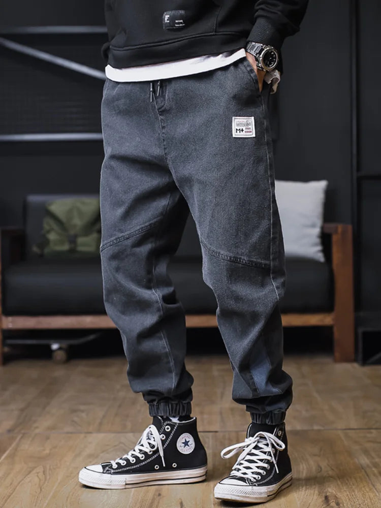 Plus Size Jeans Men Loose Joggers Streetwear Harem Jeans