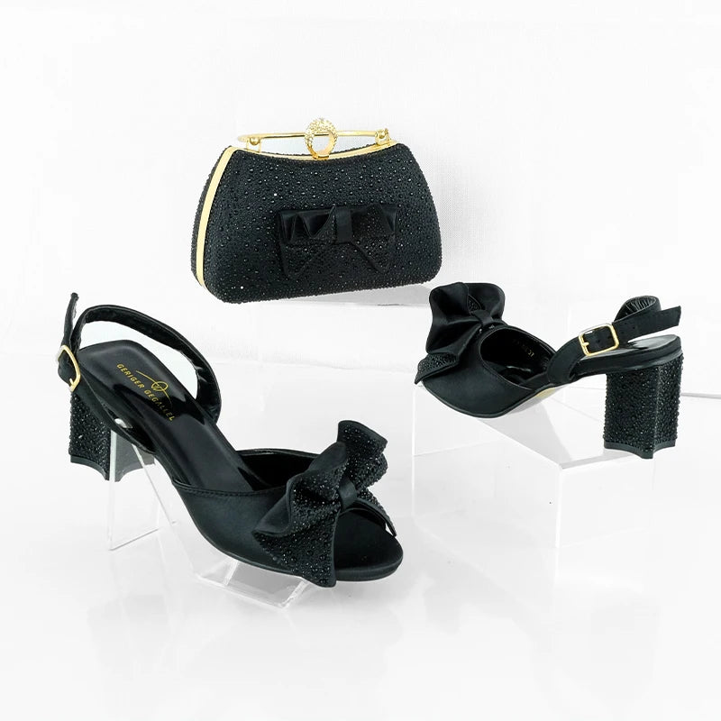 Italian Design Evening Shoes And Bags Pair