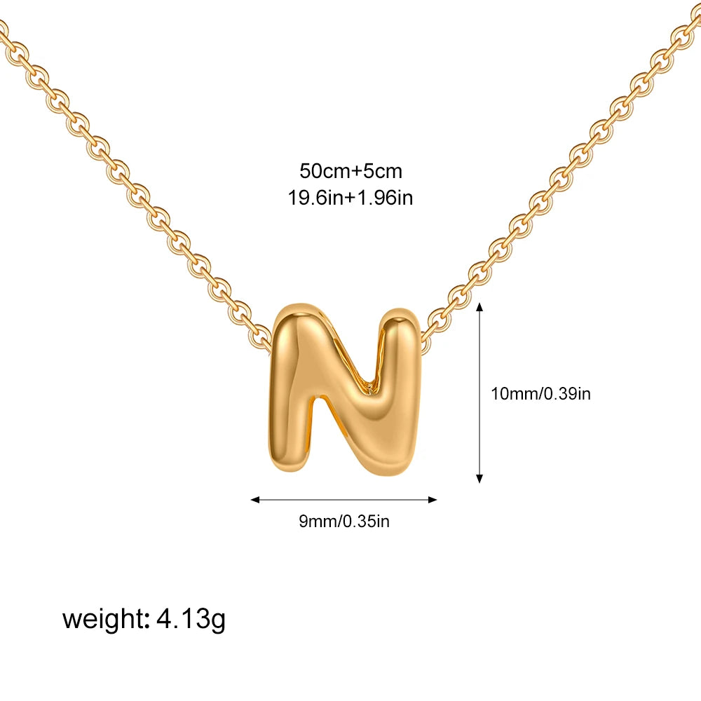Bubble Initial A-Z Alphabet Mini Necklace for Women