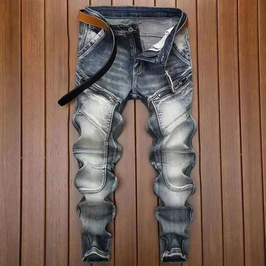 New style Men's Jeans Vintage Solid Color Classic Jeans