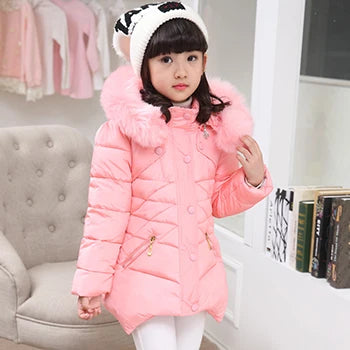 Girls Coat Fashion Long Hooded Outerwear