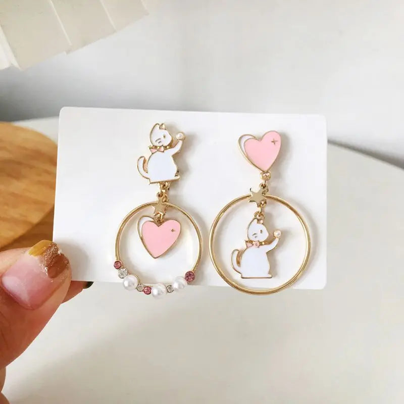Flower Cute Animal Dangle Earrings For Women