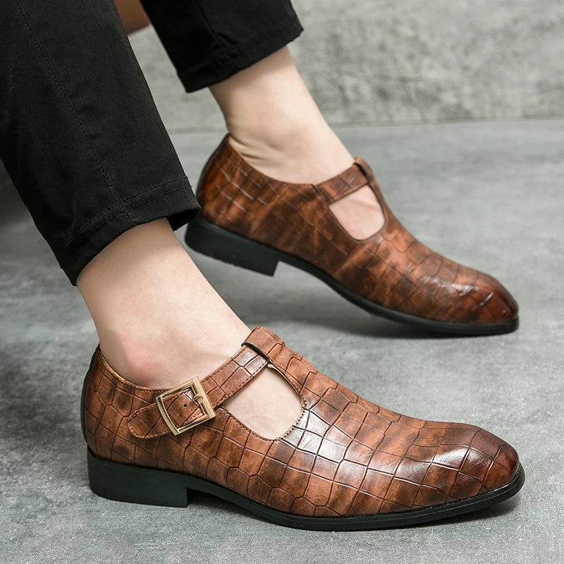 Men's Dress Loafers Handmade PU Leather Shoes