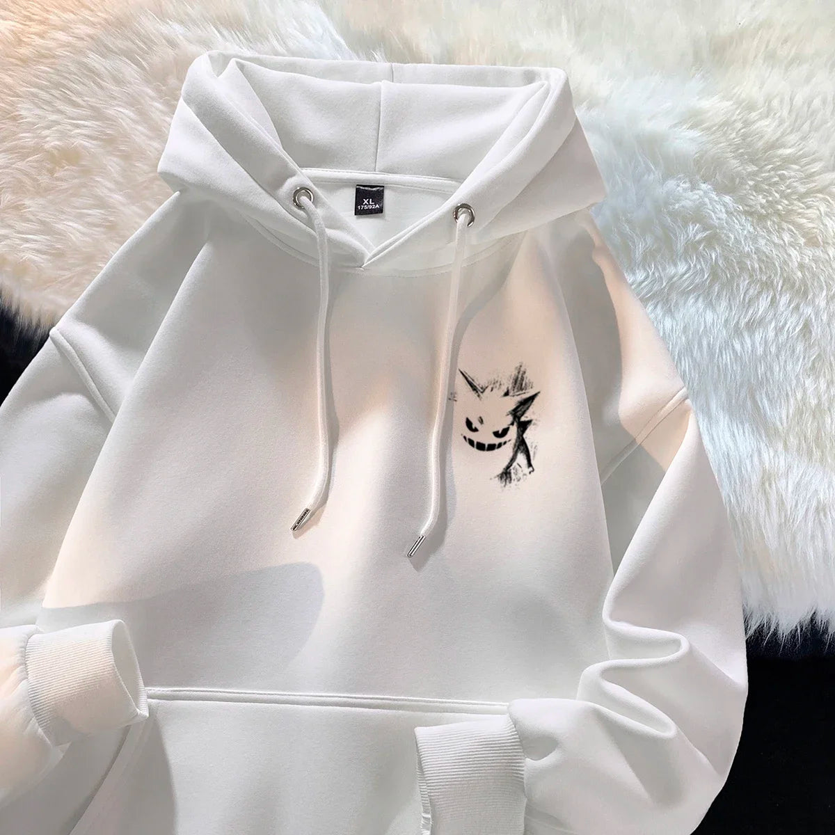 New men's fashionable casual hoodie with American street devil print hoodie for spring and autumn wear trendy and comfortable