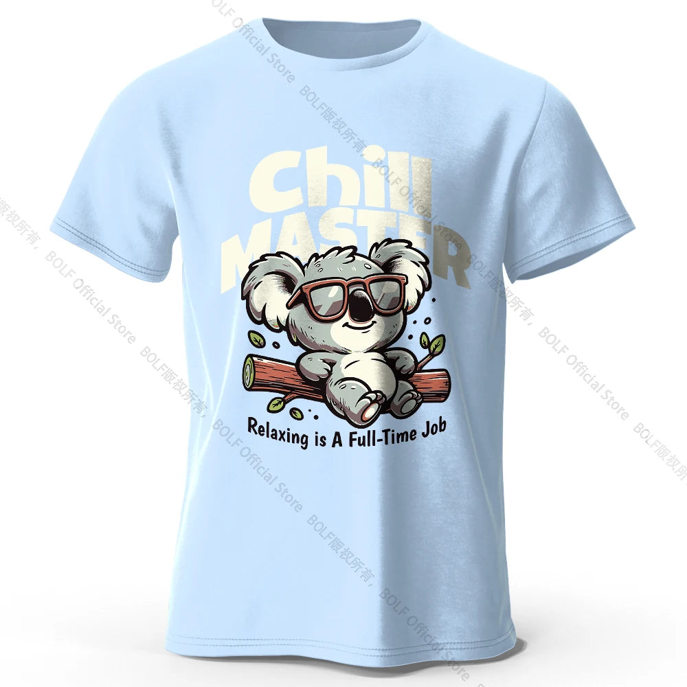 Whimsical Hand-painted Animal T-shirt 100% Cotton - Cute Cartoon Style Comfortable Wear for Kids & Adults