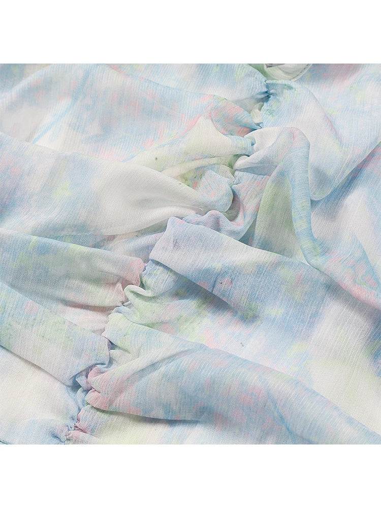 Summer Sporty Chic French White Dress Women's Long Bubble Sleeve Comfortable Design Niche Primrose Style for Best Fit